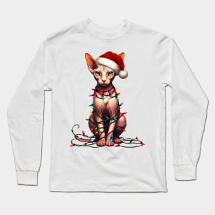 Christmas Sphynx Cat Long Sleeve T-Shirt